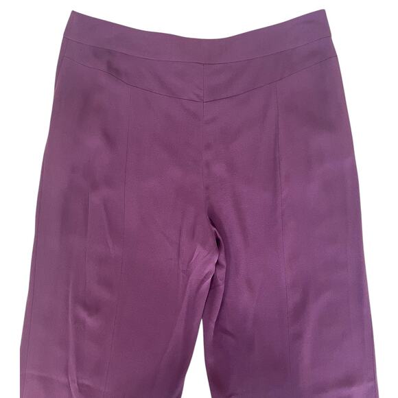 Eileen Fisher Silk Georgette Crepe Trouser Pants Straight Leg Medium Minimalist - Picture 5 of 12